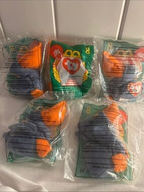 5 Scoop Pelican Ty Teenie Beanie Babies McDonalds toy LOT 90s plush beanie baby